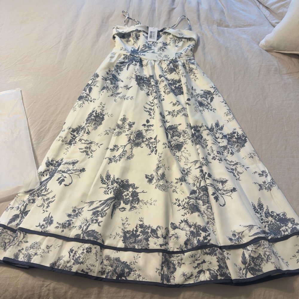 Baltic Born Navy and Cream Floral Maxi Dress